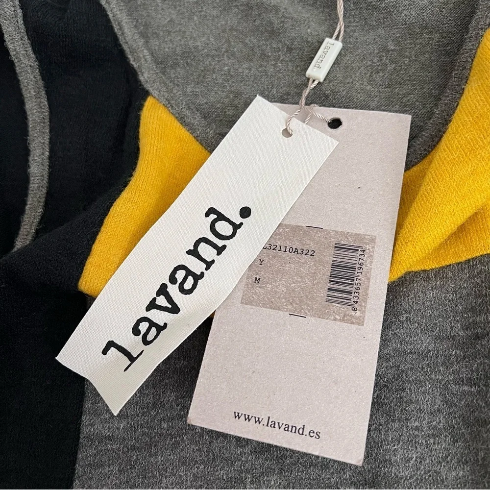 Lavand‎ Color Block Sleeveless Sheath Knit Dress Black Gray Golden Yellow “READ”